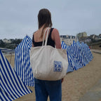 VESTERHAV SHOPPER NATUR/BLÅ