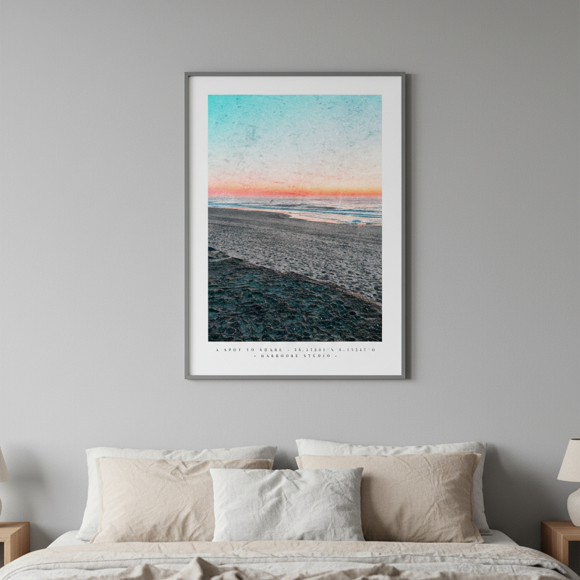Den gyldne time ved vesterhavet i ramme