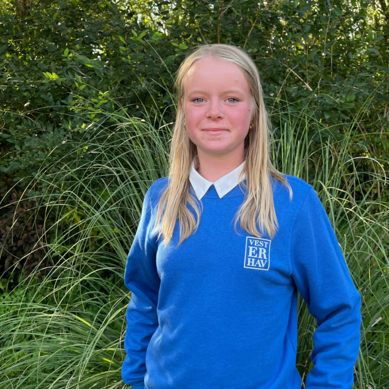 Blå sweatshirt Vesterhav På hjertet