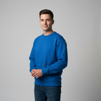 Blå sweatshirt uden tryk