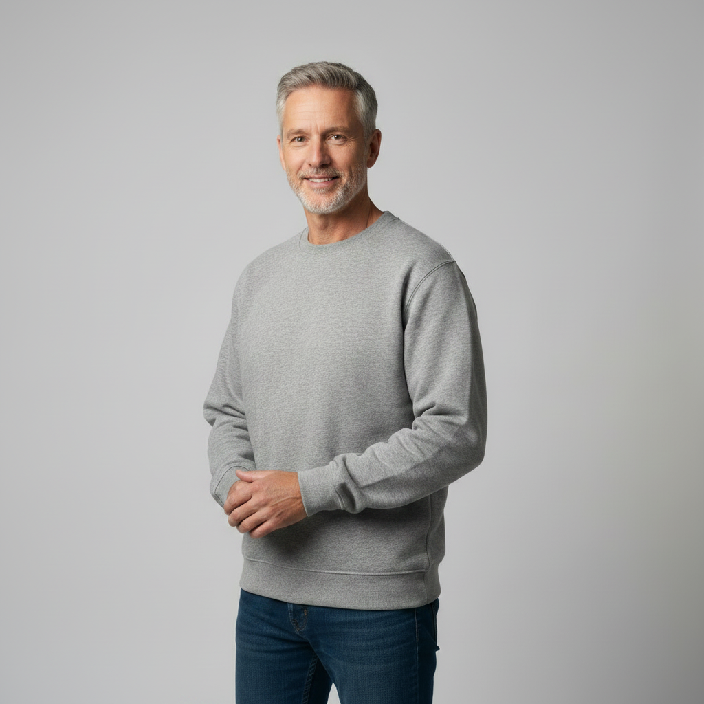 Grå sweatshirt uden tryk