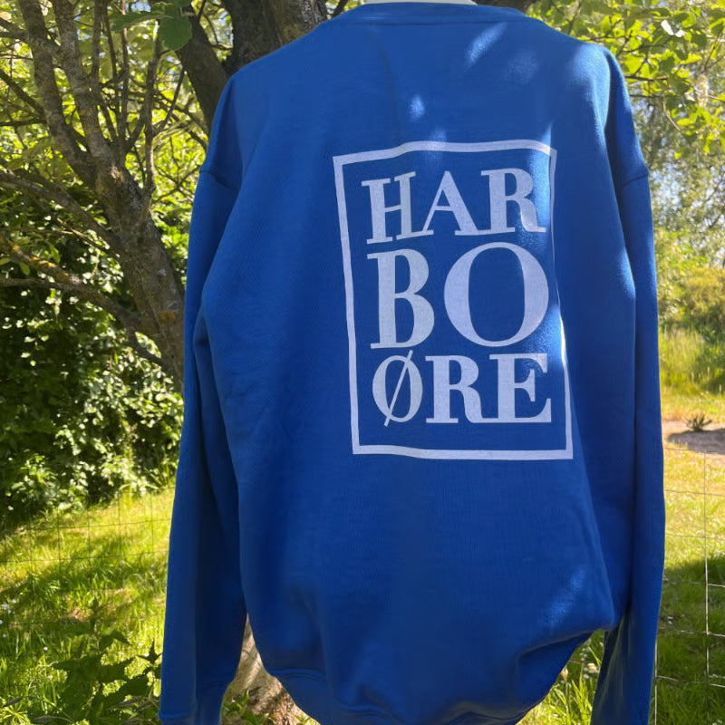 Blå sweatshirt Harboøre På ryggen