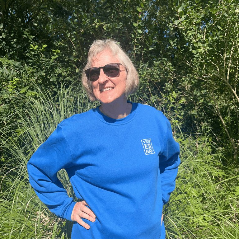 Blå sweatshirt Vesterhav På hjertet