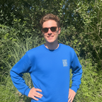 Blå sweatshirt Vesterhav På hjertet